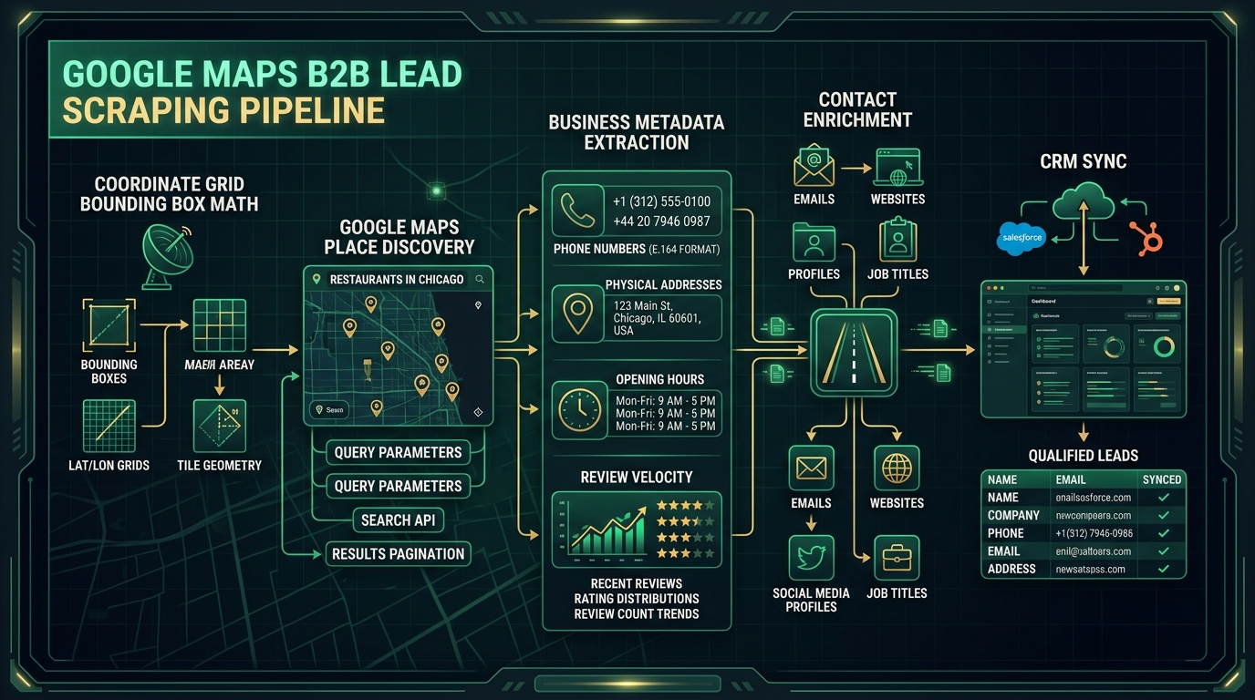 Google Maps B2B Lead Scraping Mastery: How to Harvest High-Value Local Clients — Technical Architecture Infographic & google maps lead scraping guide Workflow Diagram